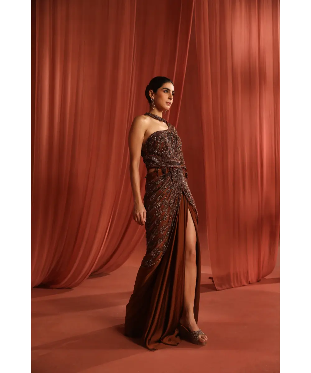 ADAARA COUTURE - Mystic Bronze Saree